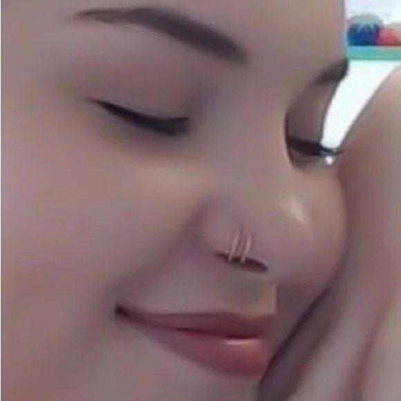 20 gauge 14K Gold Filled or Sterling Silver Double Nose Ring - Picture 10 of 11